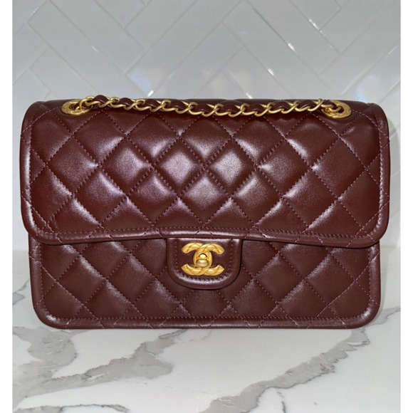 Chanel 24K Sweet Crush Flapbag Dark Brown Large CC Gold Classic Shoulder Bag - Picture 5 of 16
